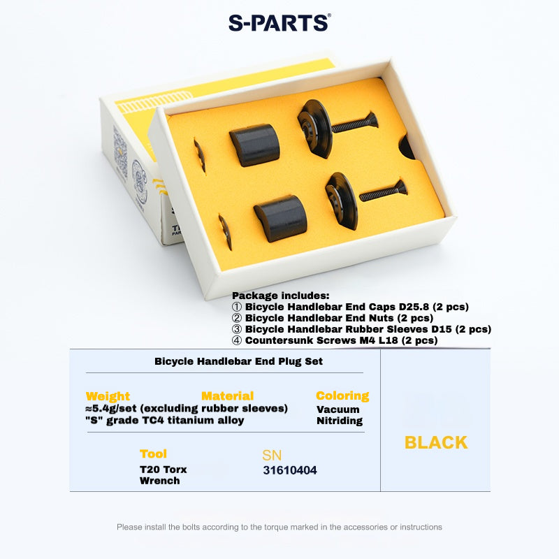 S-PARTS Titanium Expanding Bar End Plug Set
