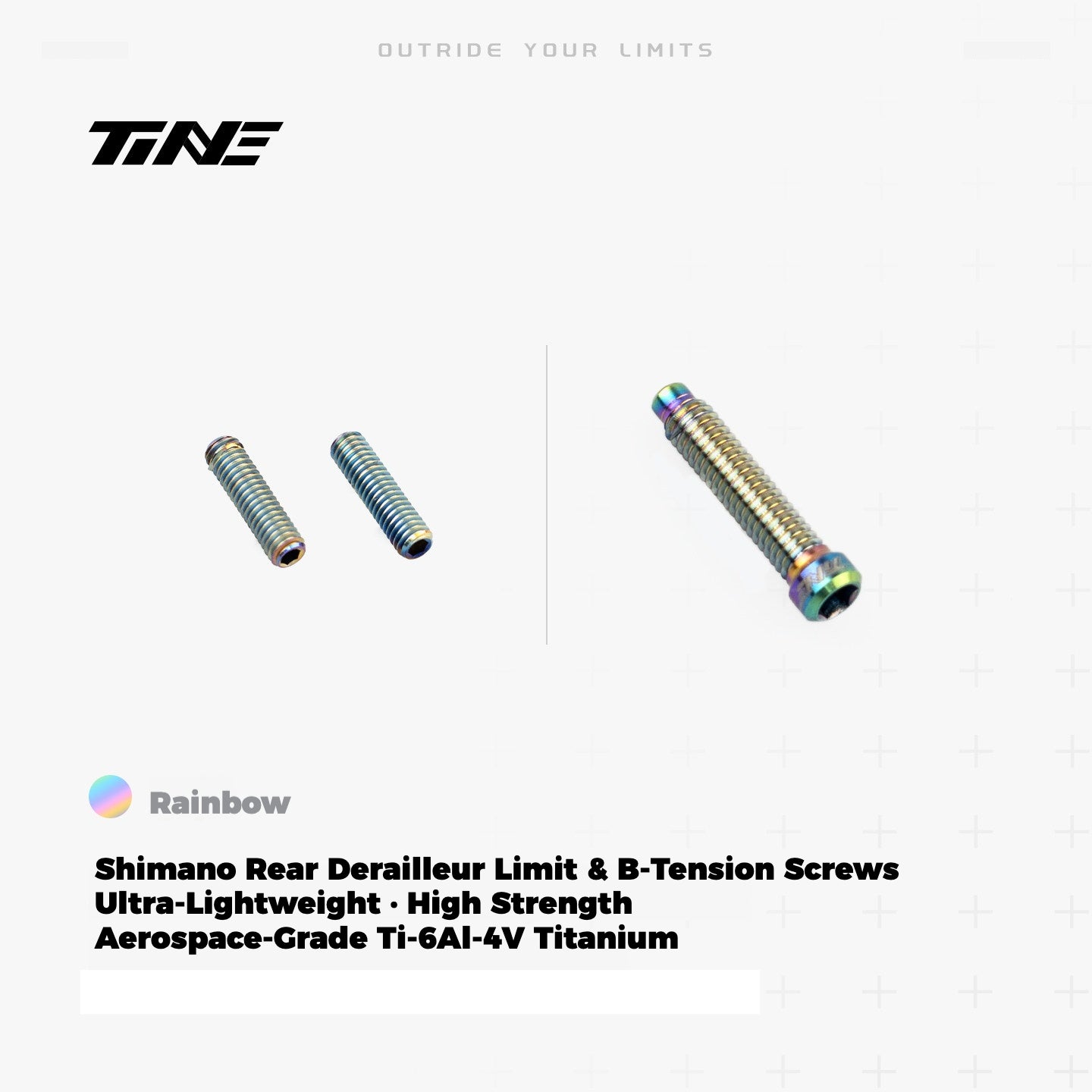 TiNE Titanium Shimano Rear Derailleur Limit & B-Tension Screws | Ultra-Light TC4 Ti Upgrade
