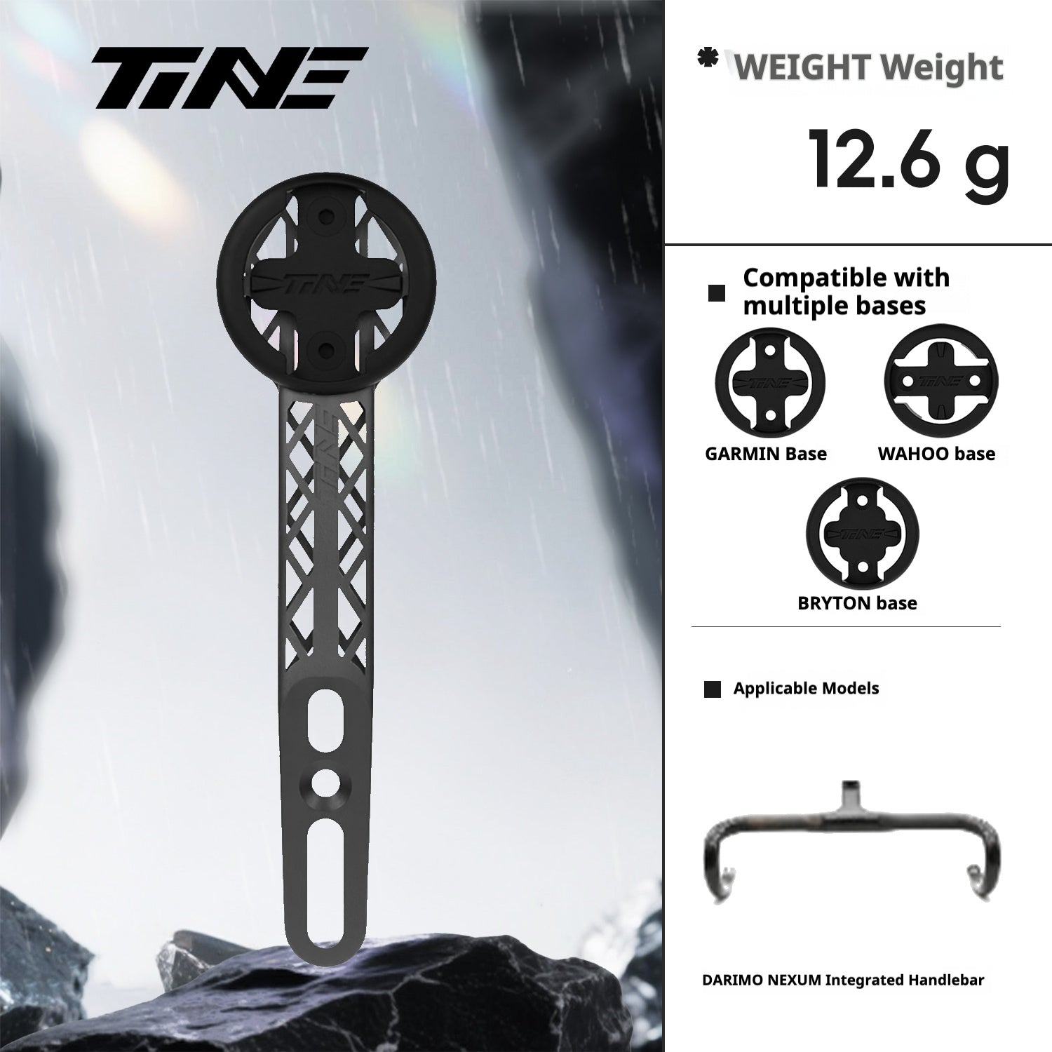 Supporto per computer da bici TiNE DARIMO Nexum in titanio ultraleggero, completamente scavato, ad alta resistenza, 1 pz.