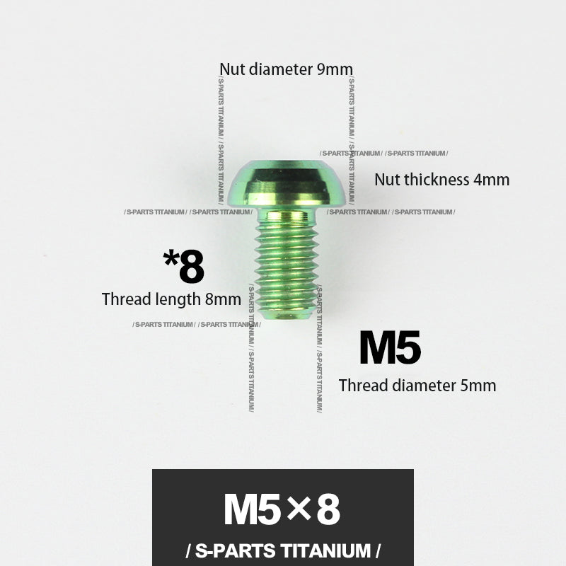 S-PARTS m5*10/14/16 mountain bike road bike bottle cage umbrella head titanium alloy disc screw