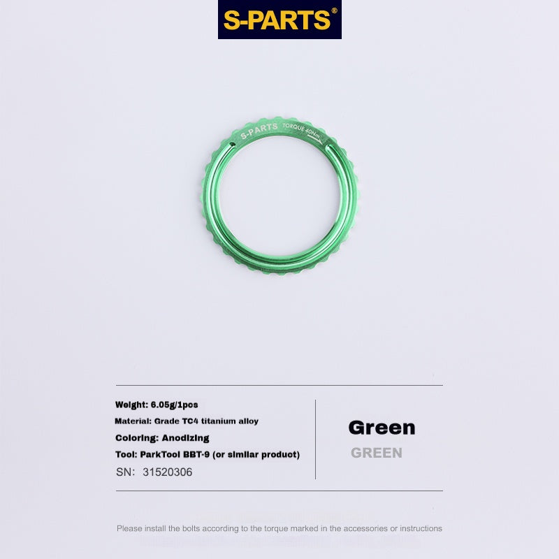 S-PARTS Titanium Centerlock Lockring for BORA Ultra WTO, Campagnolo Hyperon, Fulcrum Racing Zero Carbon, and Shamal | Premium Wheel Hub Upgrade|1pcs