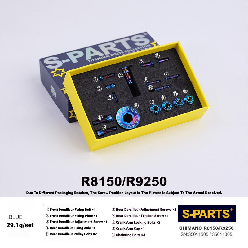 Shimano Road Titanium Bolt Kit – S-PARTS Drivetrain Screws for R8050 / R8150 / R9250