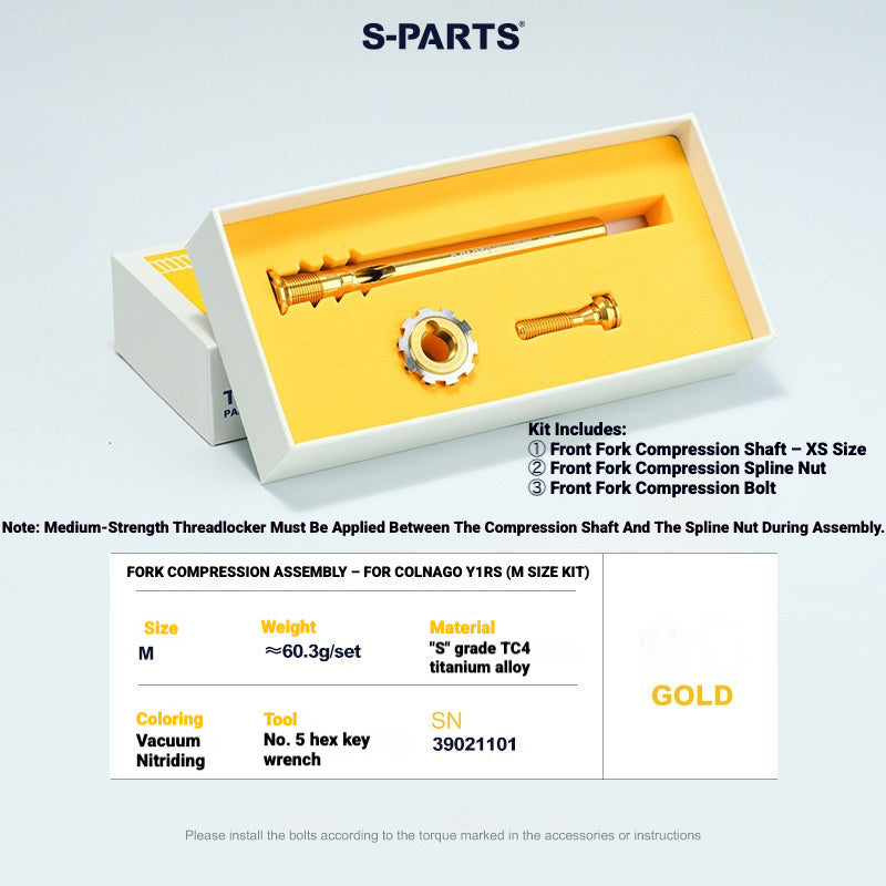Titanium Headset Compression Plug Kit for Colnago Y1RS | Fork Compression Assembly XS S M L