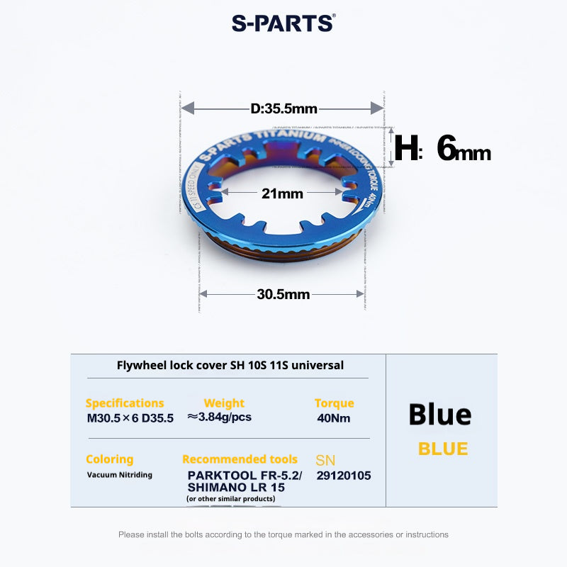 S-PARTS Titanium Cassette Lockring for MTB and Road Bikes (Shimano & SRAM Compatible)