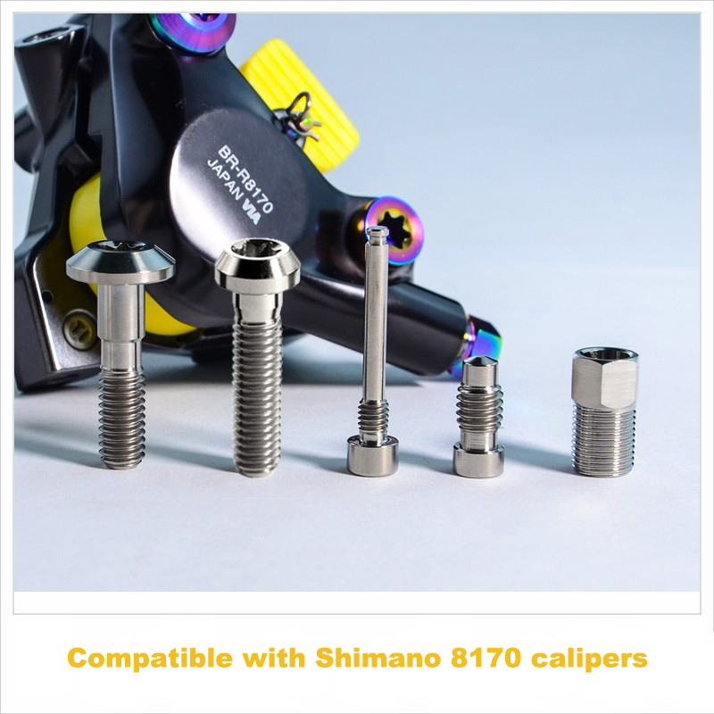 Shimano Ultegra Di2 8170 Caliper Titanium Upgrade & Replacement Bolts – Lightweight & Durable 5PCS