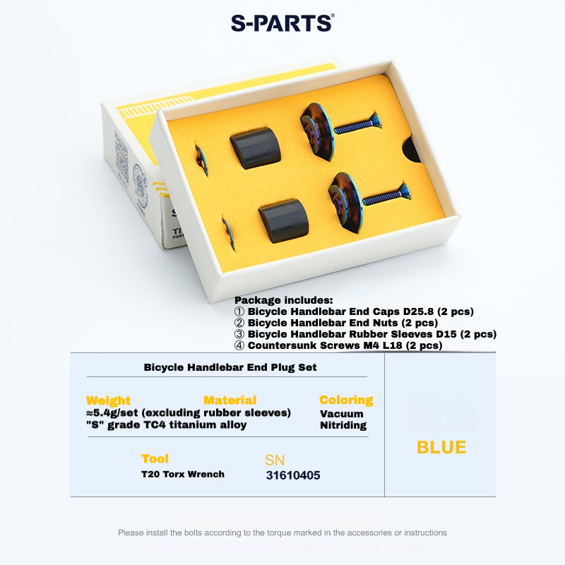 S-PARTS Titanium Expanding Bar End Plug Set