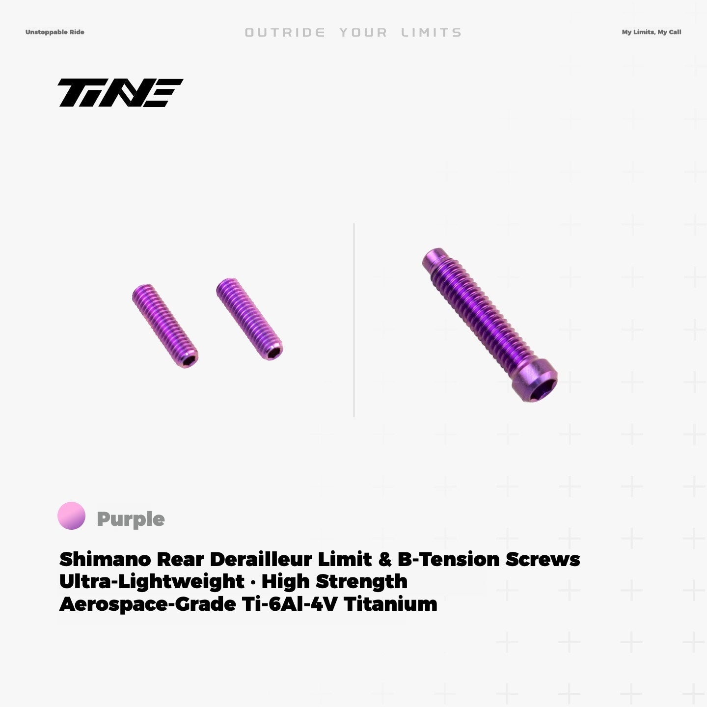 TiNE Titanium Shimano Rear Derailleur Limit & B-Tension Screws | Ultra-Light TC4 Ti Upgrade
