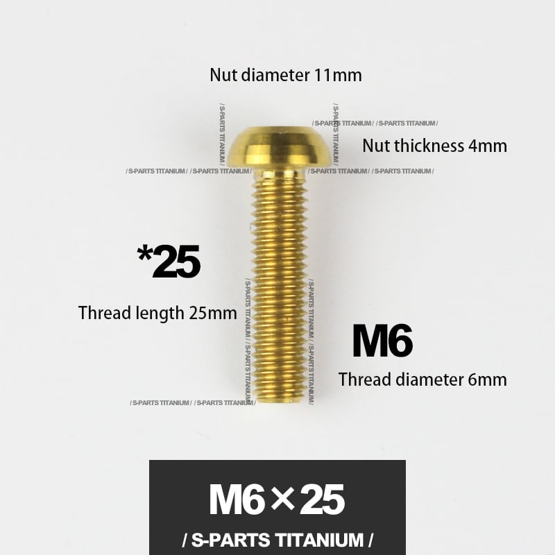 S-PARTS A2 umbrella head titanium alloy screw m6*12/18/30mm mountain road bike bowl set clamp