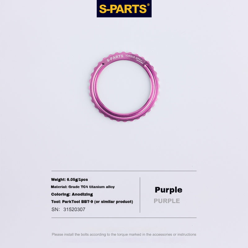 S-PARTS Titanium Centerlock Lockring for BORA Ultra WTO, Campagnolo Hyperon, Fulcrum Racing Zero Carbon, and Shamal | Premium Wheel Hub Upgrade|1pcs