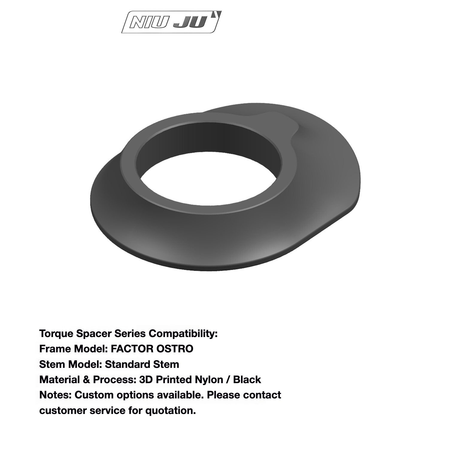 NIUJU Factor Ostro Integrated Headset Spacer – Custom Cockpit Adapter for THE ONE / VISION / EXS / DEDA Handlebars
