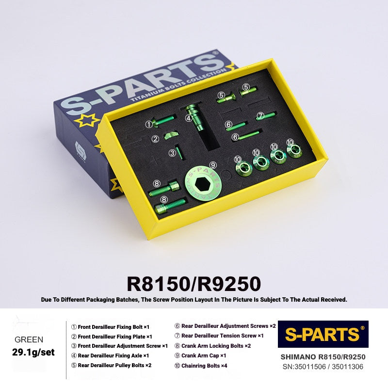 Shimano Road Titanium Bolt Kit – S-PARTS Drivetrain Screws for R8050 / R8150 / R9250