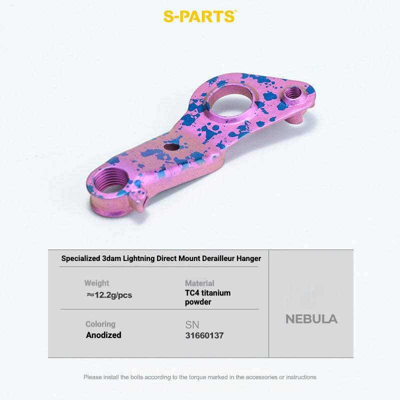 S-PARTS 3DAM Titanium Direct Mount Derailleur Hanger for Specialized | Ultralight 3D Printed Bike Hanger