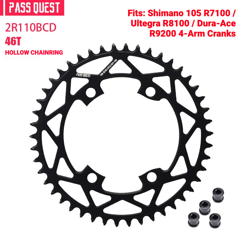 PASS QUEST 110BCD Narrow-Wide Chainring for Shimano R7100 / R8100 / R9200 | 36T–58T