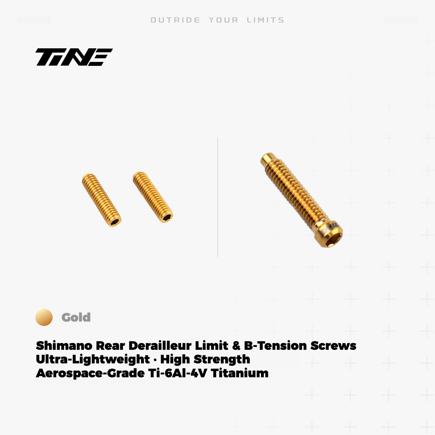 TiNE Titanium Shimano Rear Derailleur Limit & B-Tension Screws | Ultra-Light TC4 Ti Upgrade