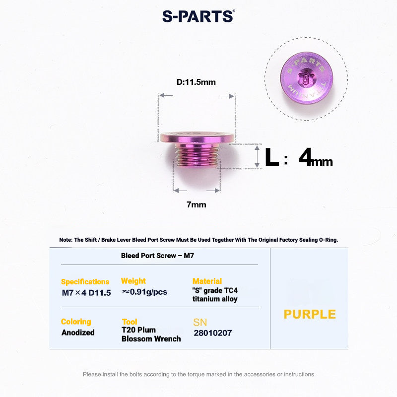 S-PARTS Titanium Bolt Kit for Shimano Ultegra Di2 R8170 Disc Brake & Shifter | Road Bike Upgrade
