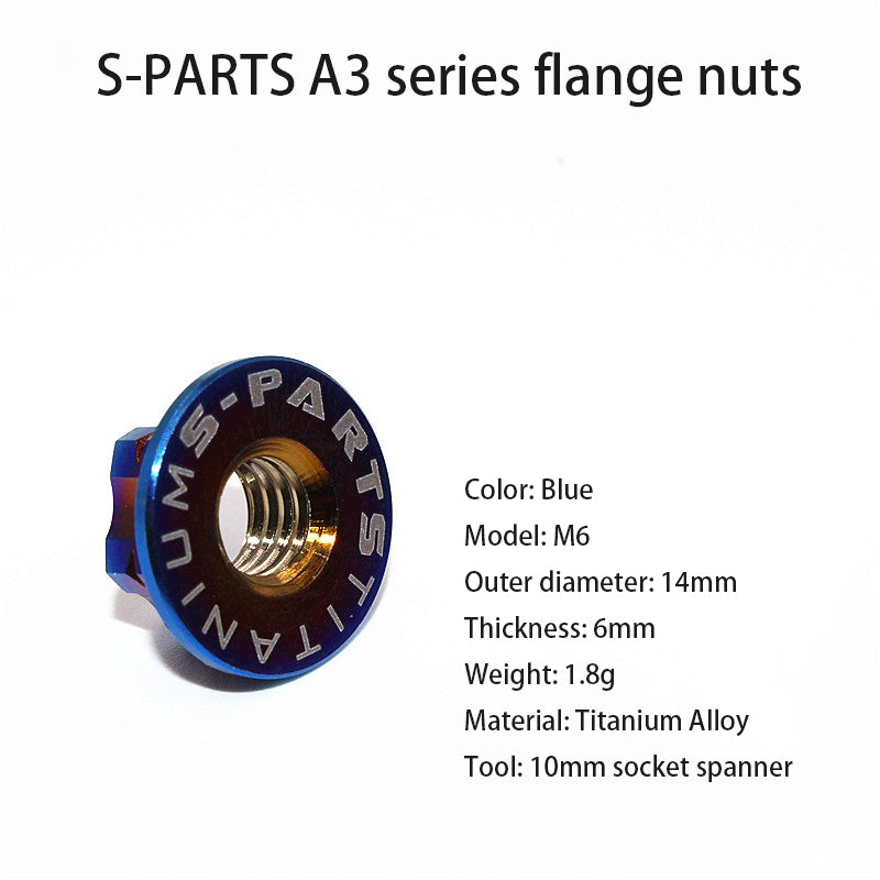 S-PARTS A3 flange nut electric vehicle titanium alloy screw M5 M6 M8 M10 motorcycle 12