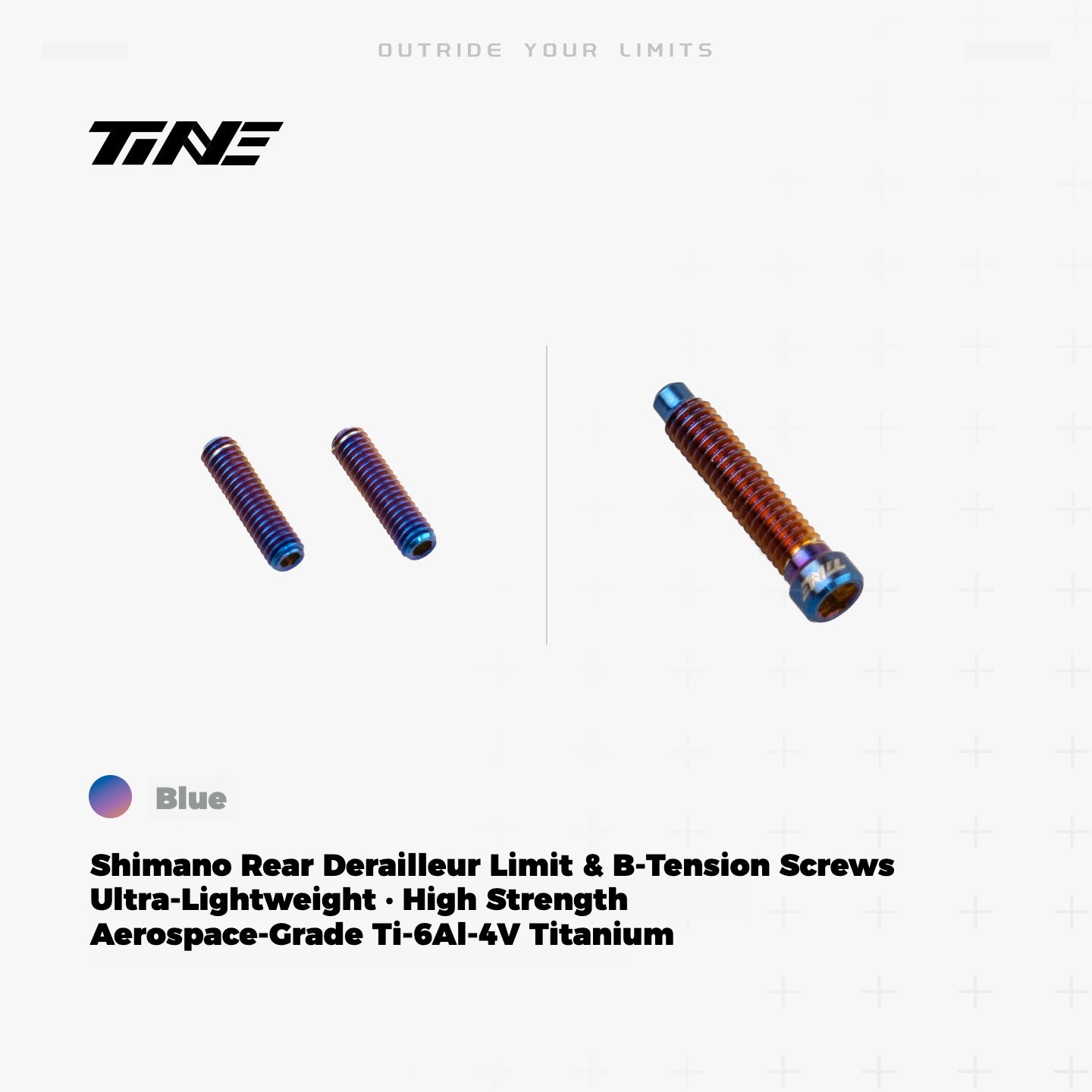 TiNE Titanium Shimano Rear Derailleur Limit & B-Tension Screws | Ultra-Light TC4 Ti Upgrade