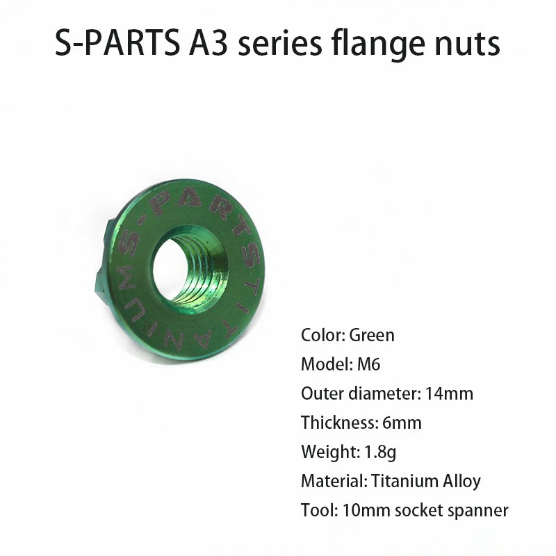 S-PARTS A3 flange nut electric vehicle titanium alloy screw M5 M6 M8 M10 motorcycle 12