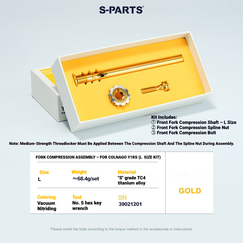 Titanium Headset Compression Plug Kit for Colnago Y1RS | Fork Compression Assembly XS S M L