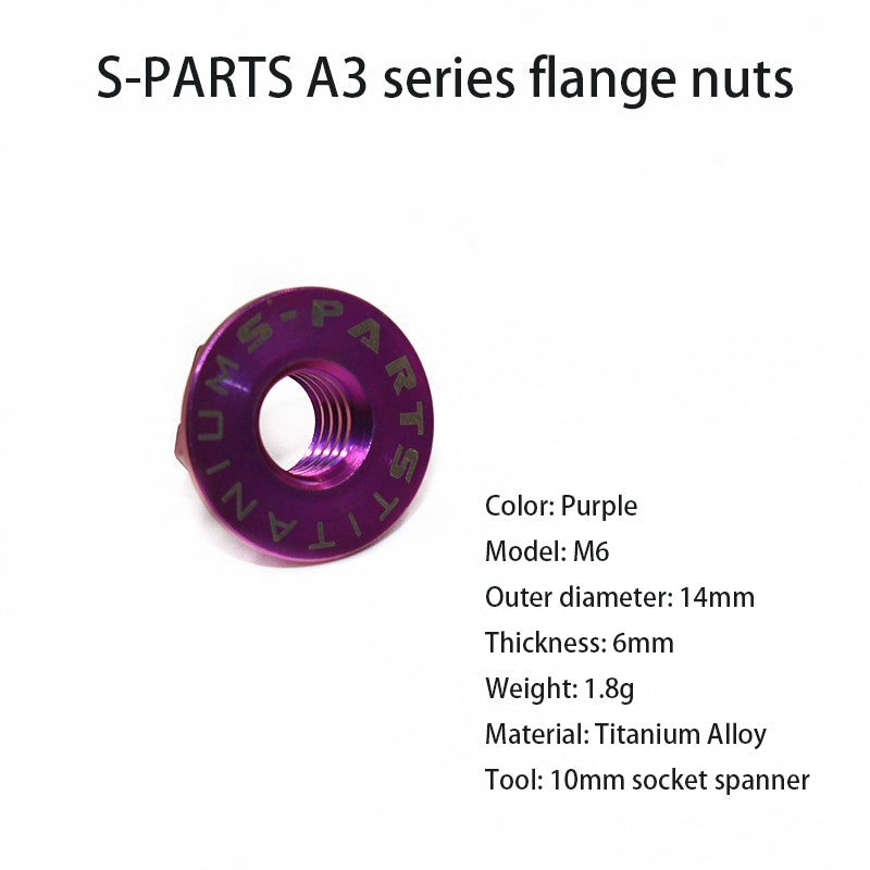 S-PARTS A3 flange nut electric vehicle titanium alloy screw M5 M6 M8 M10 motorcycle 12