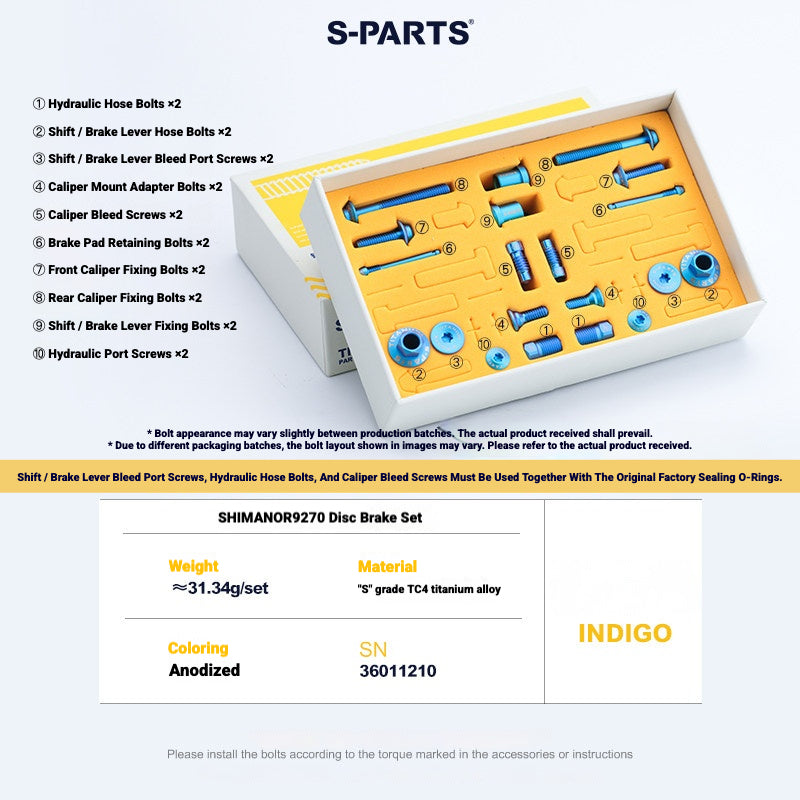 Shimano Dura-Ace R9270 Titanium Disc Brake Bolt Kit