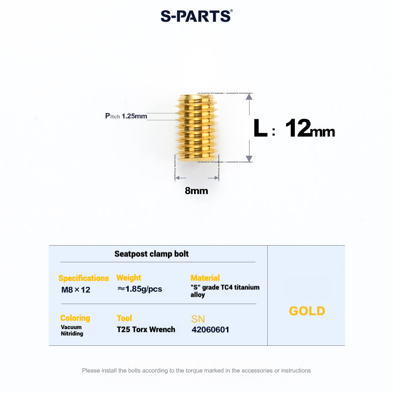 Cervélo S5 Titanium Bolt Kit – Full Frame Lightweight Upgrade Set | CNC TC4 Ti Bolts for Cervélo S5