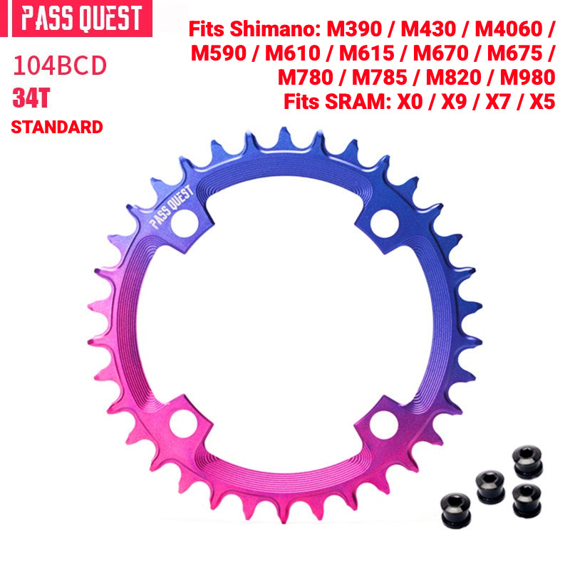 PASS QUEST 104BCD Narrow-Wide Chainring | Shimano XT M780 M610 1x MTB Chainring