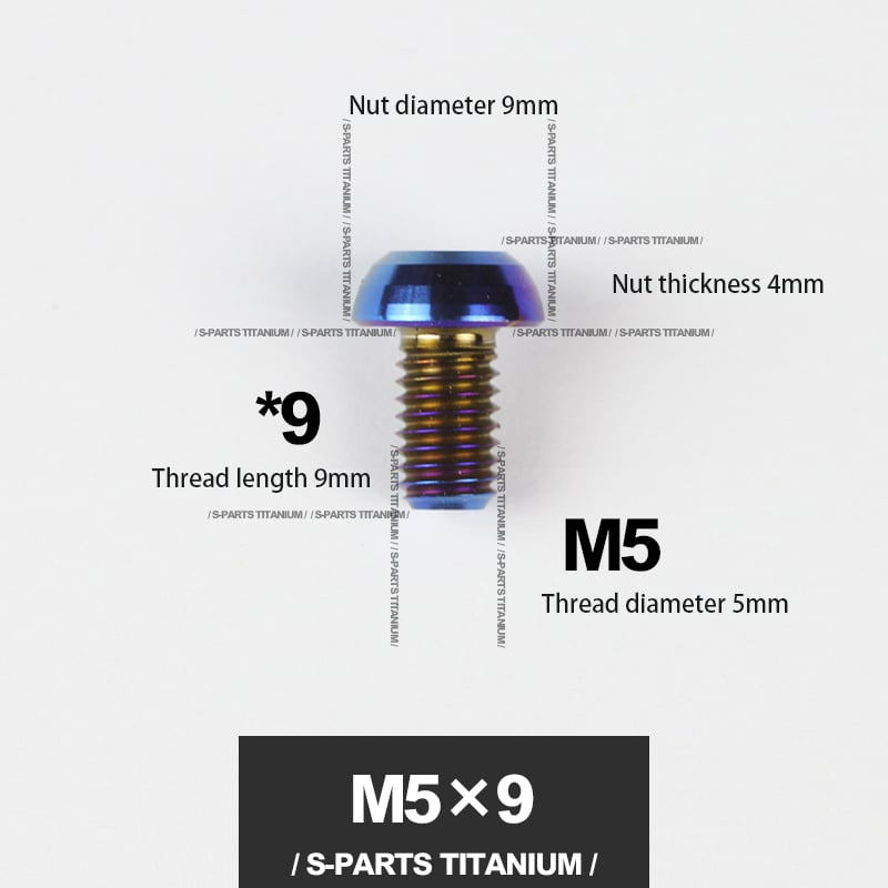 S-PARTS m5*10/14/16 mountain bike road bike bottle cage umbrella head titanium alloy disc screw