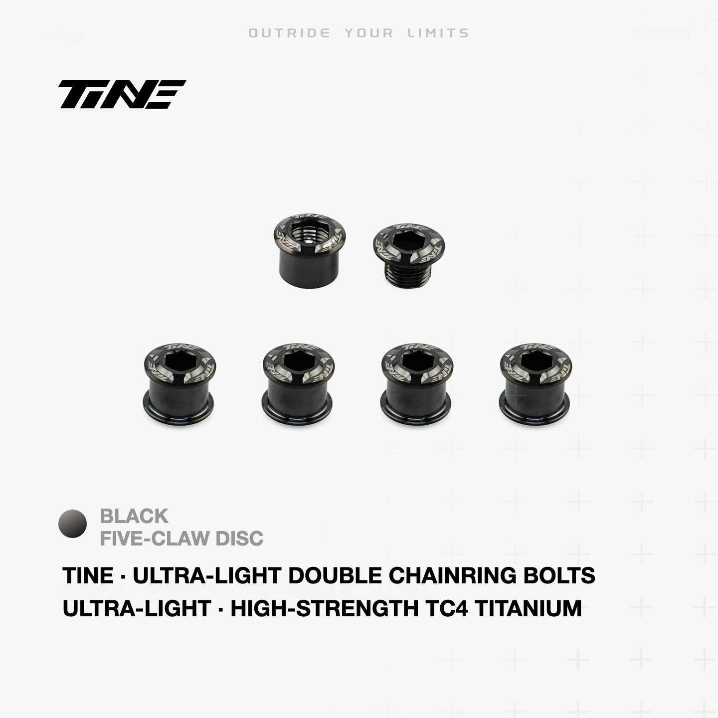 TiNE Titanium Double Chainring Bolts – Ultra-Light 2.0g Road Bike Upgrade Hardware