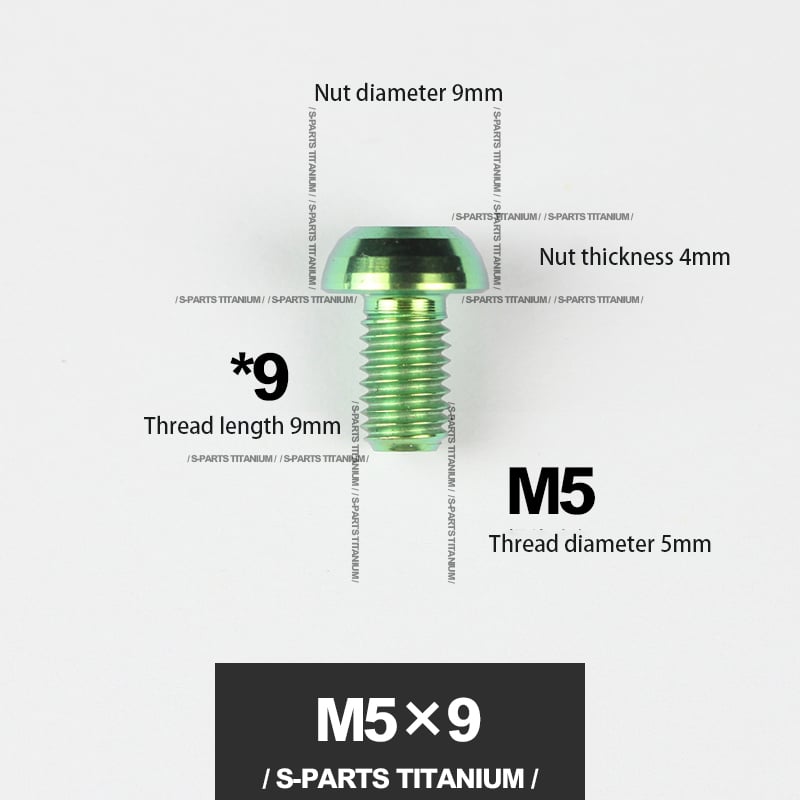 S-PARTS m5*10/14/16 mountain bike road bike bottle cage umbrella head titanium alloy disc screw