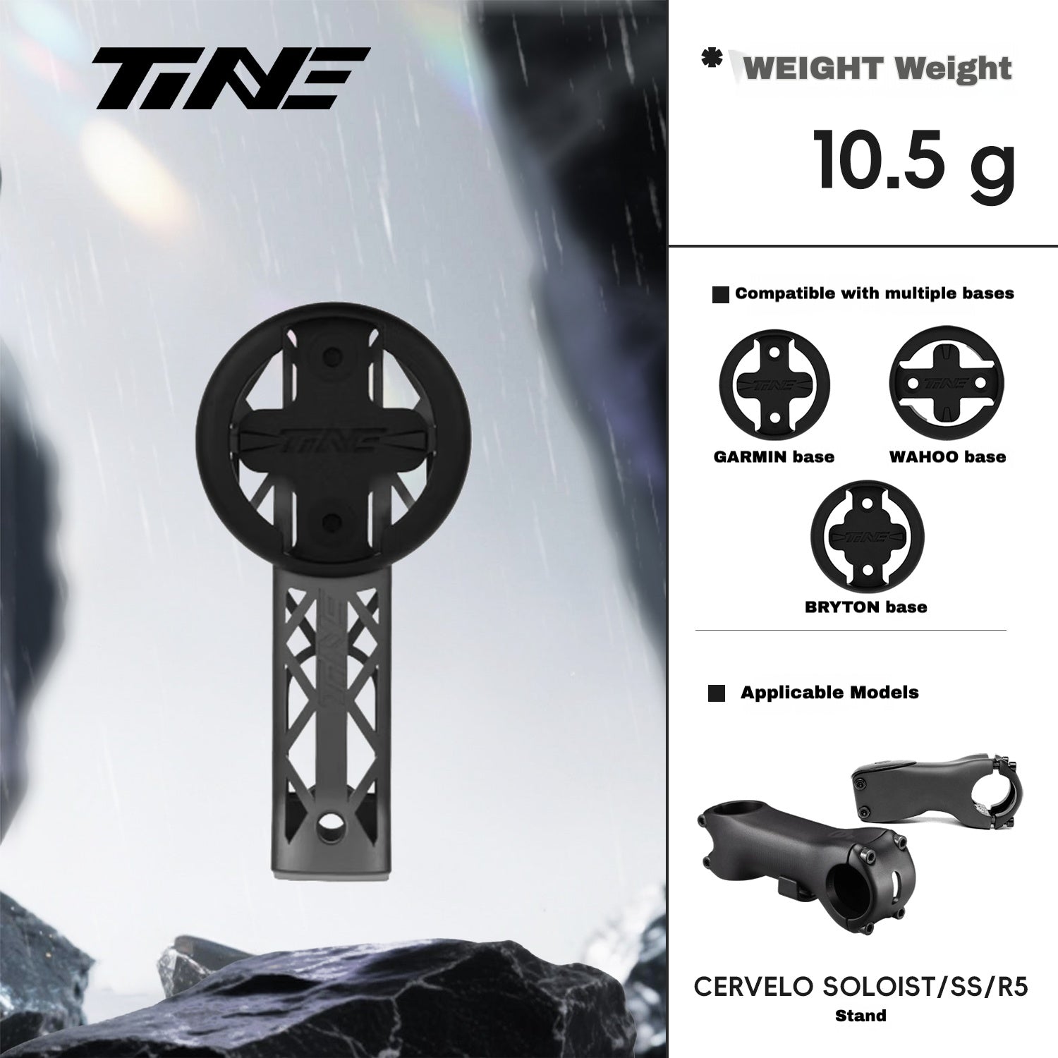 Cervelo Titanium Computer Mount|S5 2020–2026 · SOLOIST · SS · R5|Garmin · Wahoo · Bryton Compatible