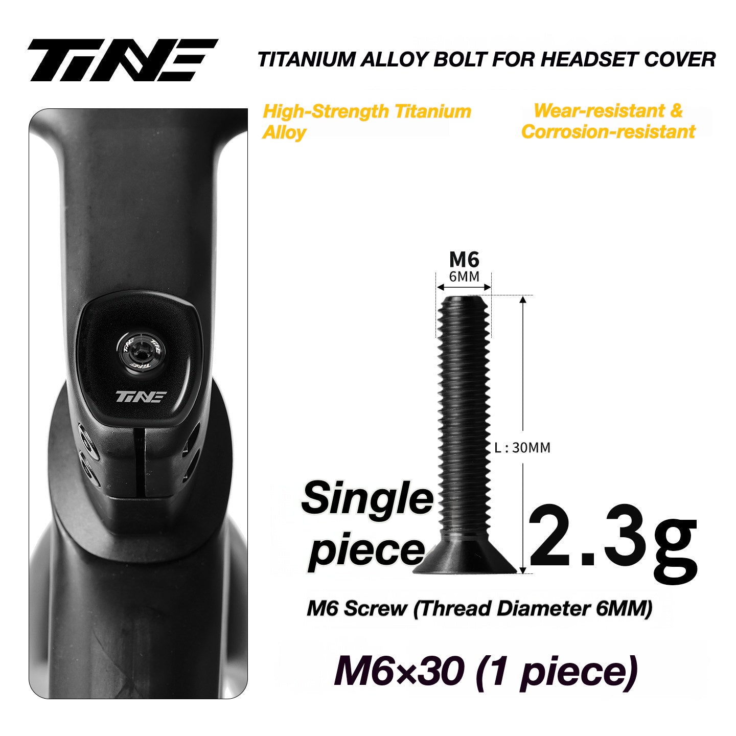 TiNE Ultra-Light Titanium Headset Top Cap Screws | Precision CNC Titanium Upgrade