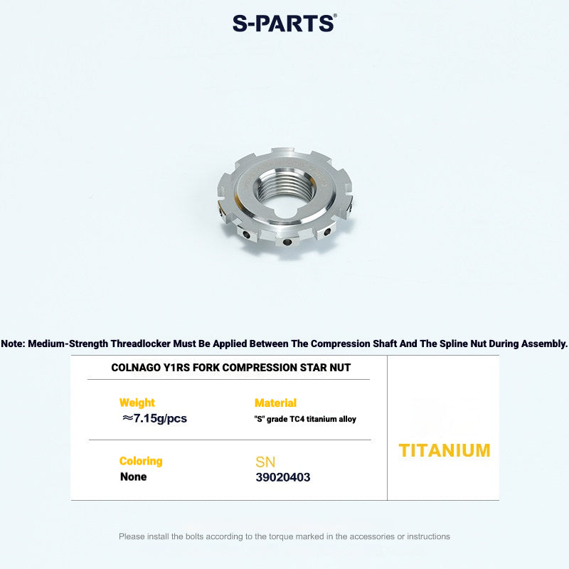 Titanium Headset Compression Plug Kit for Colnago Y1RS | Fork Compression Assembly XS S M L