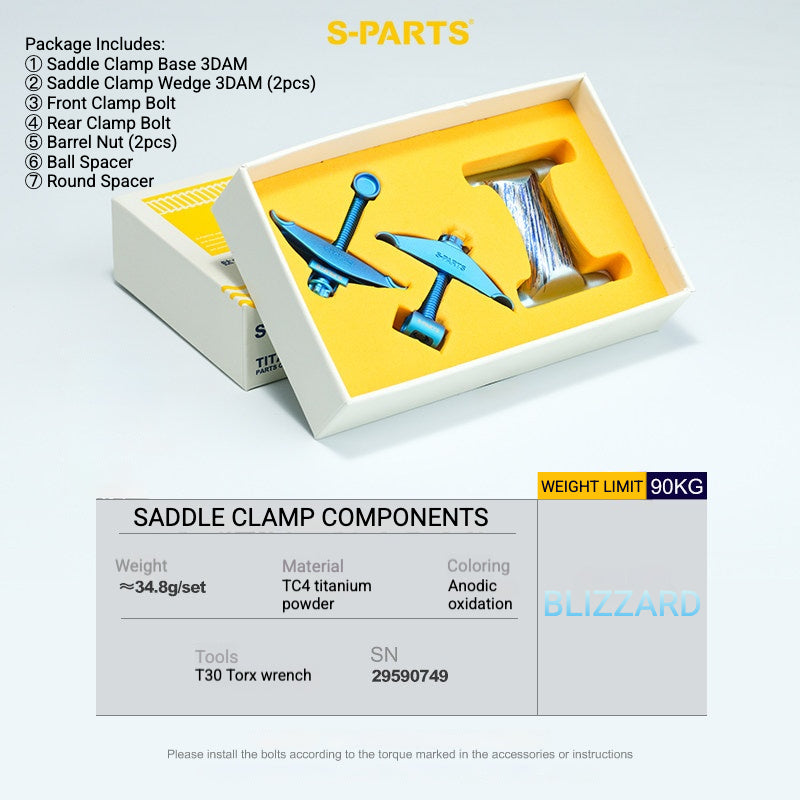 S-PARTS Titanium Saddle Clamp Bolt Kit for Cannondale SystemSix Gen 5 – 3D Printed Lightweight Upgrade