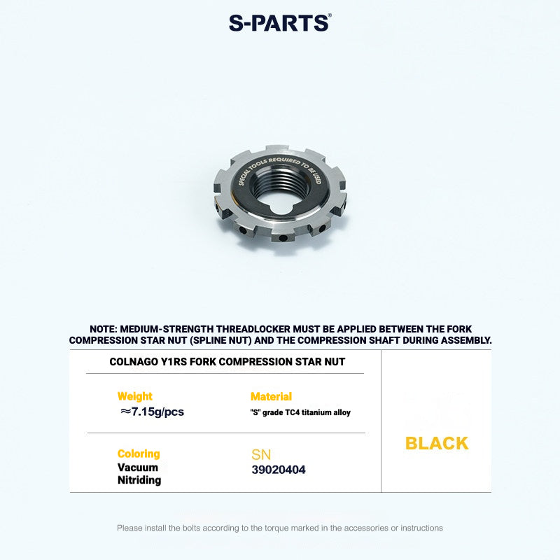 Titanium Headset Compression Plug Kit for Colnago Y1RS | Fork Compression Assembly XS S M L