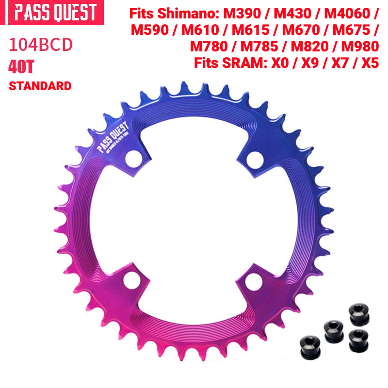 PASS QUEST 104BCD Narrow-Wide Chainring | Shimano XT M780 M610 1x MTB Chainring