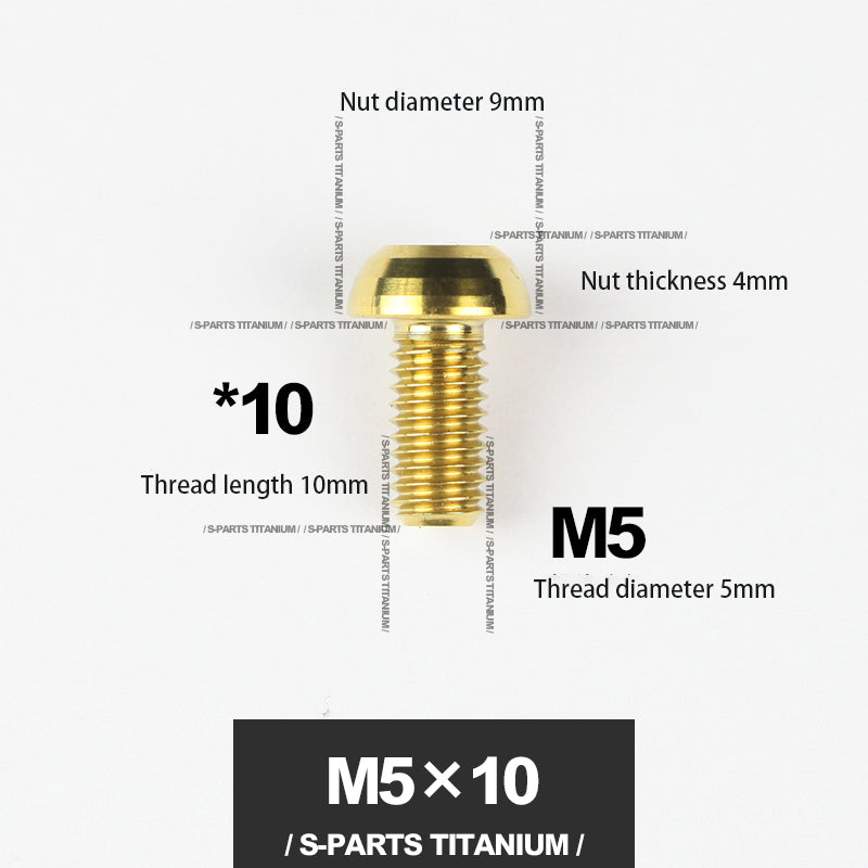 S-PARTS m5*10/14/16 mountain bike road bike bottle cage umbrella head titanium alloy disc screw