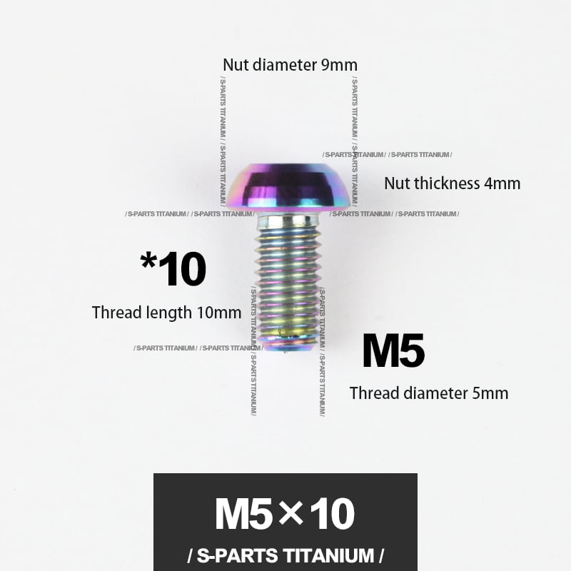 S-PARTS m5*10/14/16 mountain bike road bike bottle cage umbrella head titanium alloy disc screw