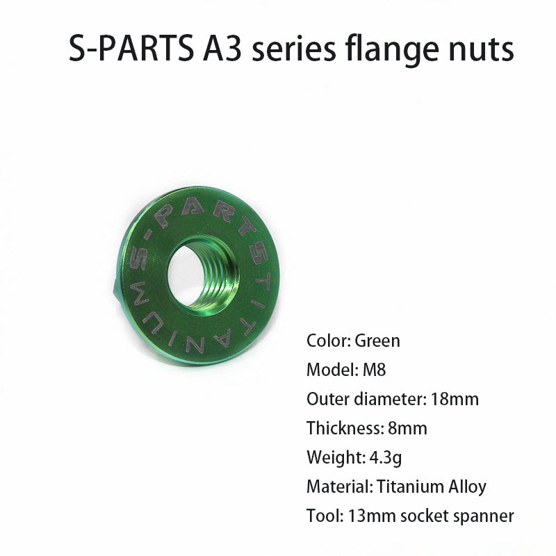 S-PARTS A3 flange nut electric vehicle titanium alloy screw M5 M6 M8 M10 motorcycle 12