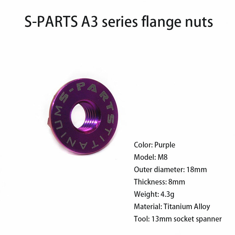S-PARTS A3 flange nut electric vehicle titanium alloy screw M5 M6 M8 M10 motorcycle 12