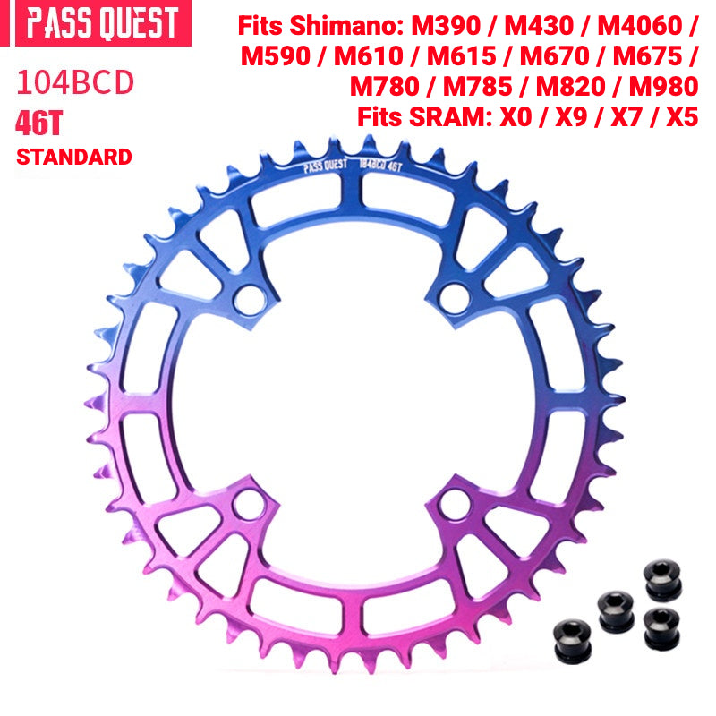 PASS QUEST 104BCD Narrow-Wide Chainring | Shimano XT M780 M610 1x MTB Chainring