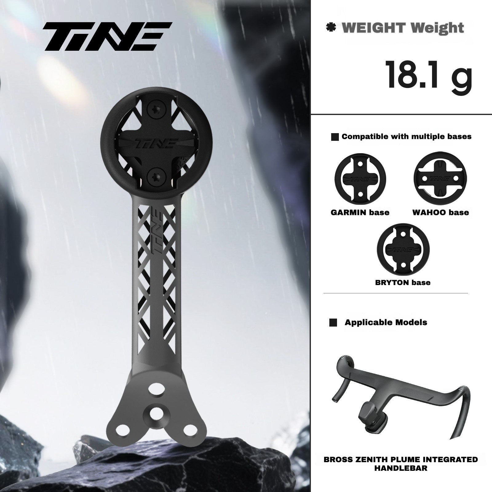 TiNE Ultra-Light Titanium GPS Mount for BROSS ZENITH PLUME Cockpit