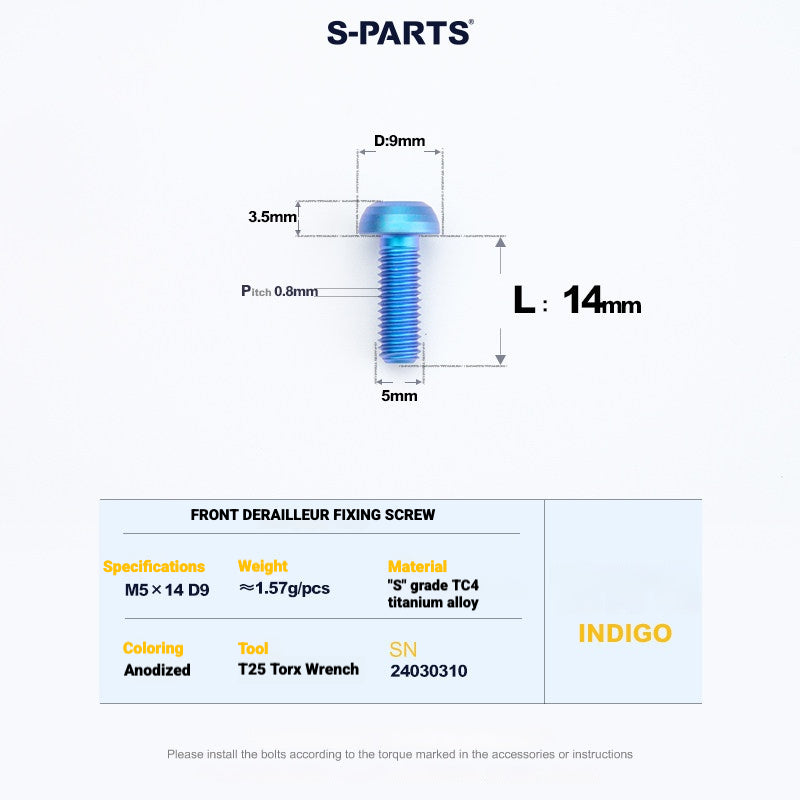 Shimano Road Titanium Bolt Kit – S-PARTS Drivetrain Screws for R8050 / R8150 / R9250