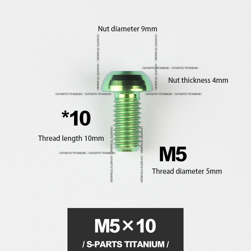 S-PARTS m5*10/14/16 mountain bike road bike bottle cage umbrella head titanium alloy disc screw