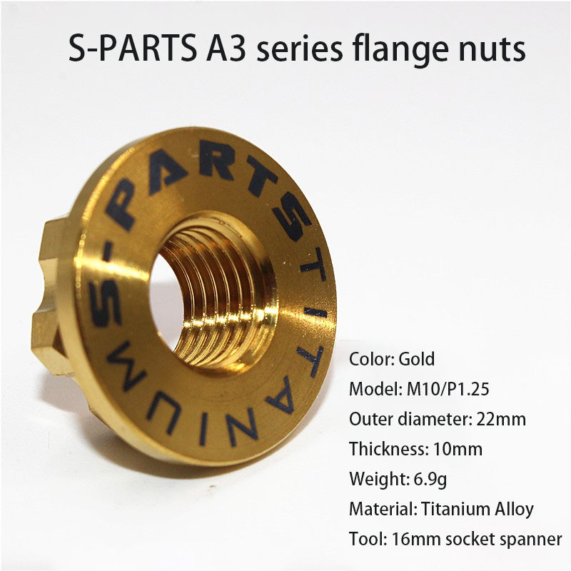 S-parts A3 flange nuts M10 electric car titanium alloy screws motorcycle riding accessories
