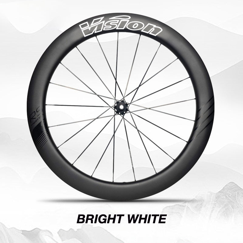 Custom Decal Kit for VISION METRON 45 RS Wheels | Road Bike Carbon Rim Wrap Stickers(Complete Wheelset Decal Kit + Spare Decals Included)