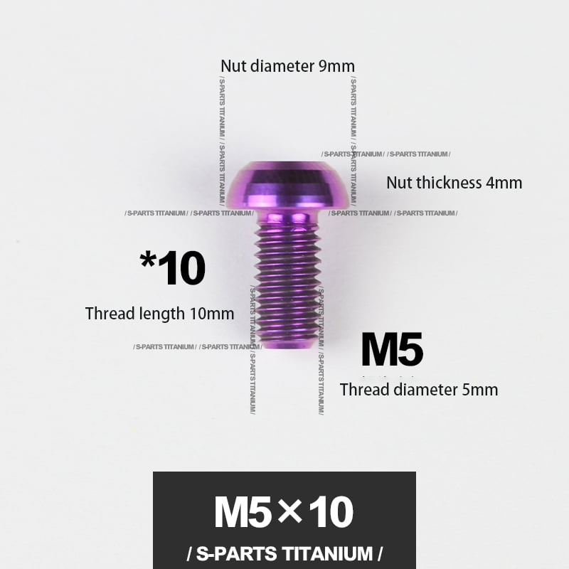 S-PARTS m5*10/14/16 mountain bike road bike bottle cage umbrella head titanium alloy disc screw