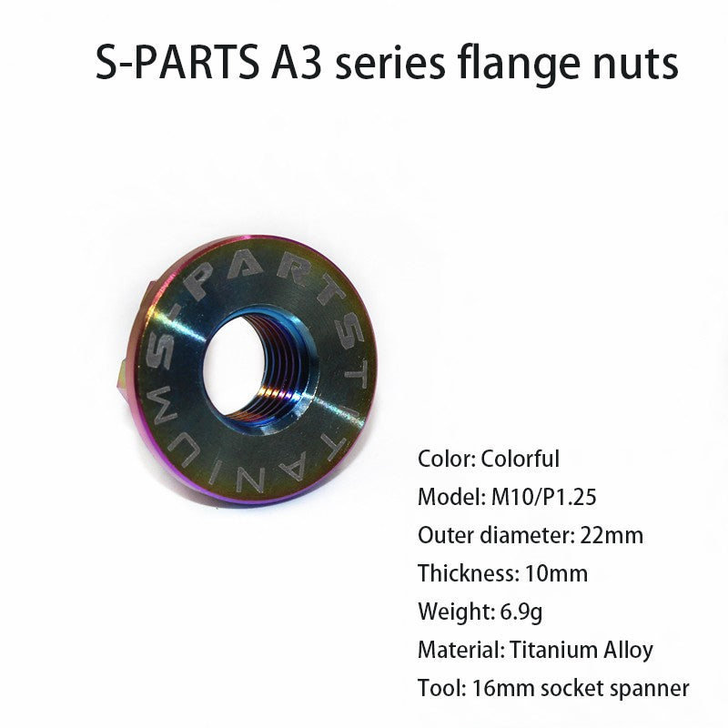S-parts A3 flange nuts M10 electric car titanium alloy screws motorcycle riding accessories