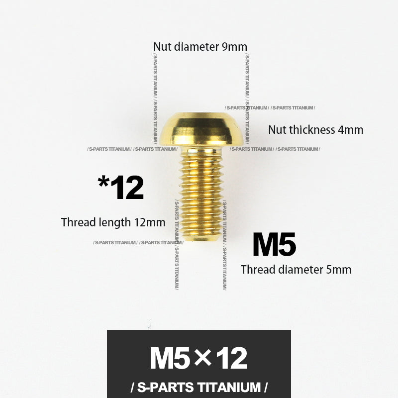 S-PARTS m5*10/14/16 mountain bike road bike bottle cage umbrella head titanium alloy disc screw