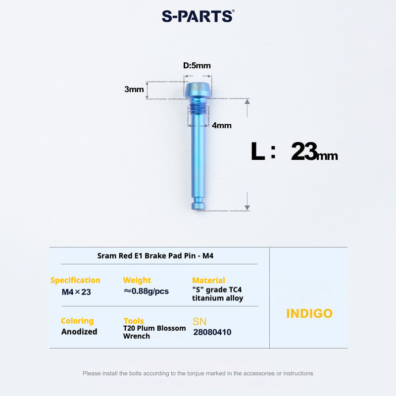 S-PARTS 로드 바이크 디스크 브레이크 티타늄 합금 나사 세트, SRAM RED Force Rival 12단 AXS용